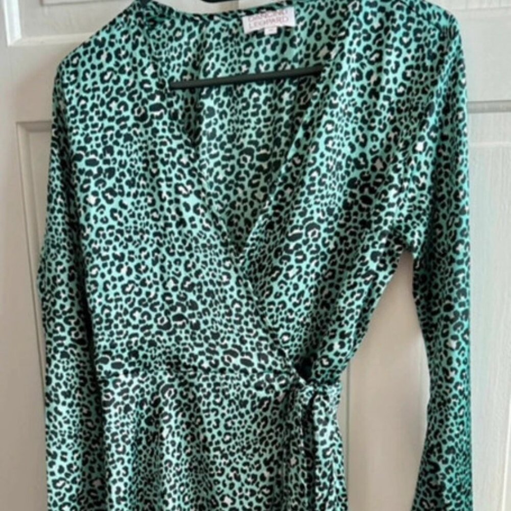 Leopard print tie waist dress